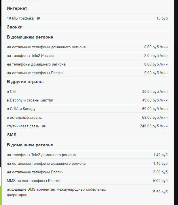 тарифы теле2 смоленская область